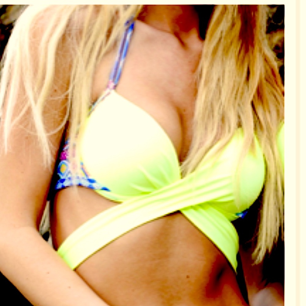 Solkissed Swim wrap around Brazilian bikini lime tribal print - Picture 10 of 14